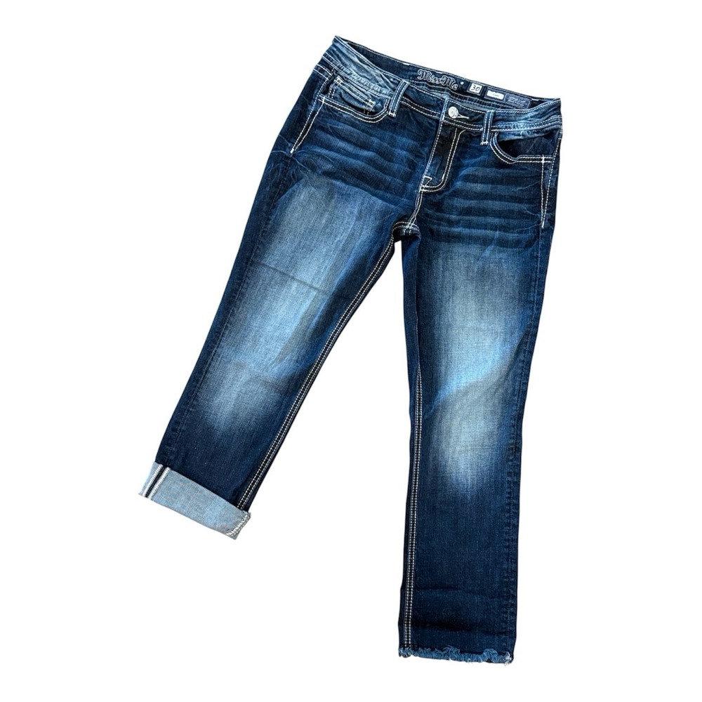 Miss ME Easy Capri Denim Blue Jeans Womens Size 30x25 Fits Embroidered (43) - Picture 3 of 9
